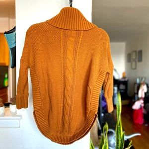 Cowl neck sweater. Thick. Tan